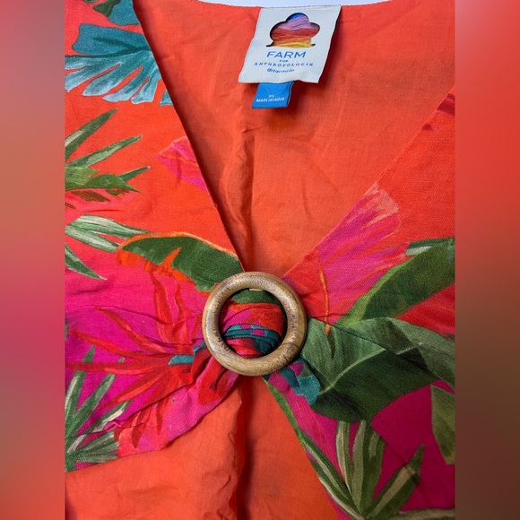 FARM Rio x Anthropologie Tropical Cut-Out Ring Detail Top XL - Picture 13 of 14
